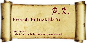 Prosch Krisztián névjegykártya